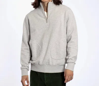 Far Afield Funnel Neck Sweatshirt In Grey