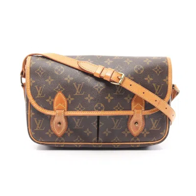 Pre-owned Louis Vuitton Gibeciere Mm Monogram Shoulder Bag Pvc Leather Brown