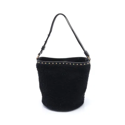J & M Davidson Mini Joy With Studs Shoulder Bag Mouton Leather In Black