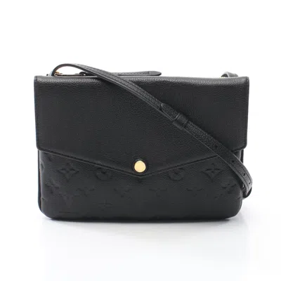 Pre-owned Louis Vuitton Twice Monogram Amplant Noir Shoulder Bag Leather In Black