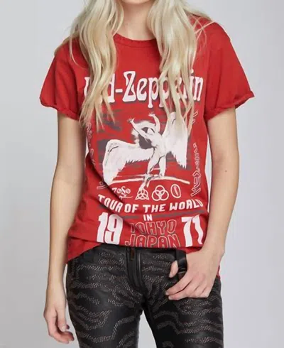 Recycled Karma Led Zeppelin Tokyo Japan Tee In Chili Pepper In Red