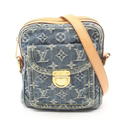 Pre-owned Louis Vuitton Camera Bag Monogram Denim Shoulder Bag Denim Leather Blue