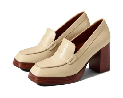 Alohas Busy High Heel Loafers In Ivory In White