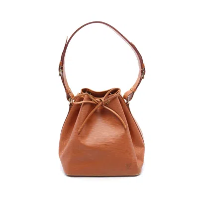 Pre-owned Louis Vuitton Peti Noe Epi Zipang Gold Shoulder Bag Leather Light Brown
