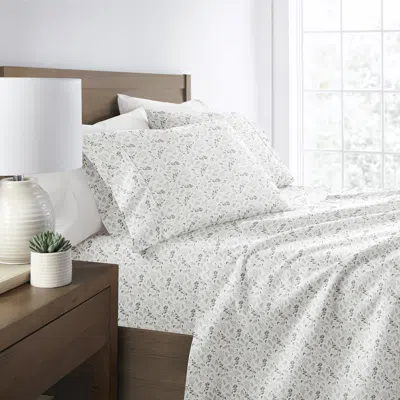 Ienjoy Home Floral Sheet Set In White