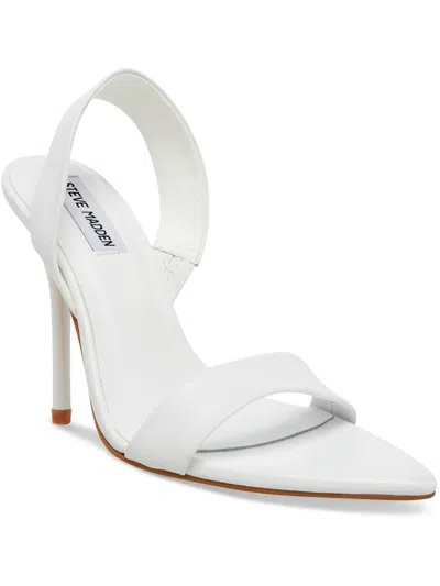 Steve Madden Batali Womens Pointed Toe Stiletto Slingback Sandals In White