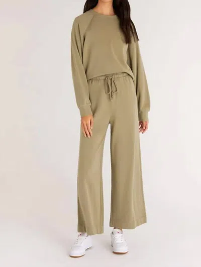 Z Supply Indianna Paperbag Pant In Aloe In Brown