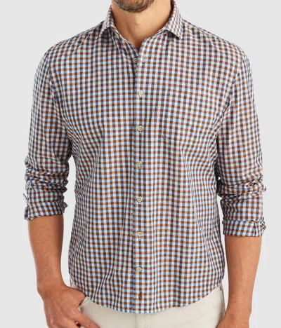 Johnnie-o Men's Wooster Hangin Out Button Down Shirt In Havana In Blue