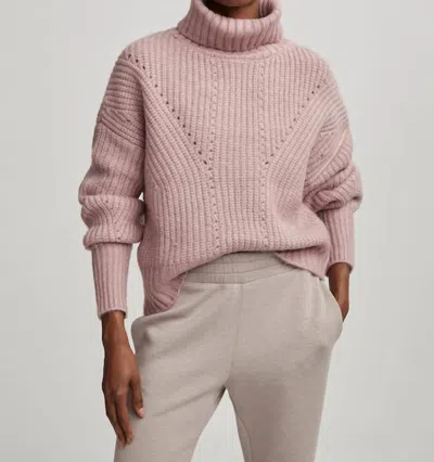 Varley Rogan Cropped Knit Sweater In Woodrose In Pink