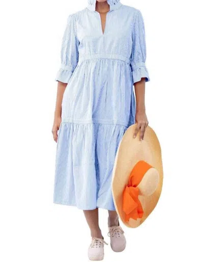 Gretchen Scott Teardrop Dress - Maxi Stripe Wash & Wear In Periwinkle In Blue
