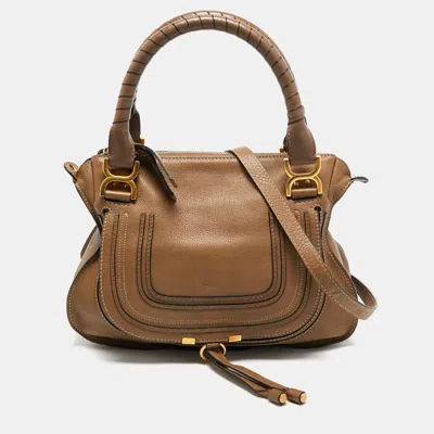 Chloé Leather Medium Marcie Shoulder Bag In Brown
