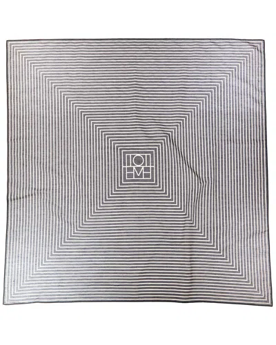 Totême Striped Logo Silk-blend Scarf In Grey
