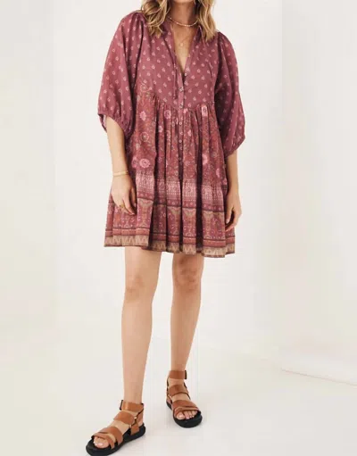 Spell Utopia Tunic Dress In Berry In Red