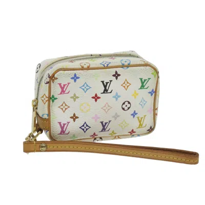 Pre-owned Louis Vuitton Pochette Wapity Canvas Clutch Bag () In White