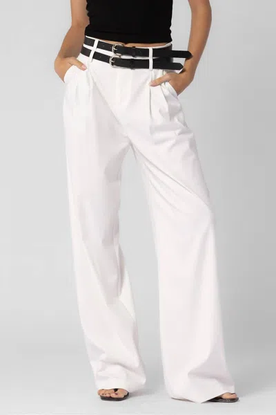 Beige Botany Double Belted Trousers In White