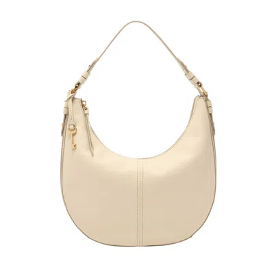 Fossil Women's Shae Leather Large Hobo In Beige