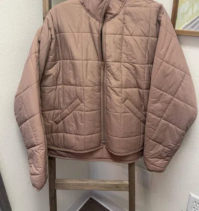 Wishlist Haley Quilted Puffer Jacket In Mocha In Pink
