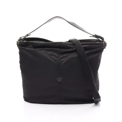 Felisi Shoulder Bag Nylon Leather 2way In Black