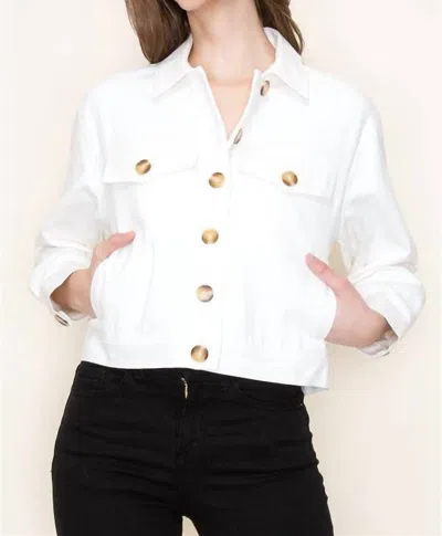 Staccato Collared Button Down Jacket In Ivory In Multi