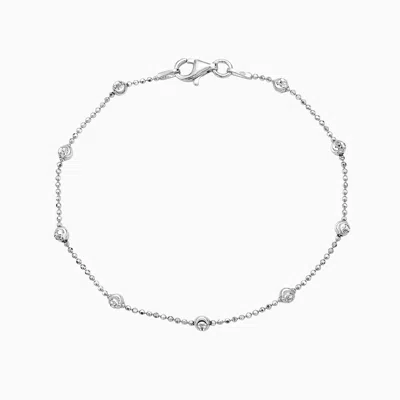 Pori Jewelry Silver Diamond Cut Bead + Mooncut Bracelet