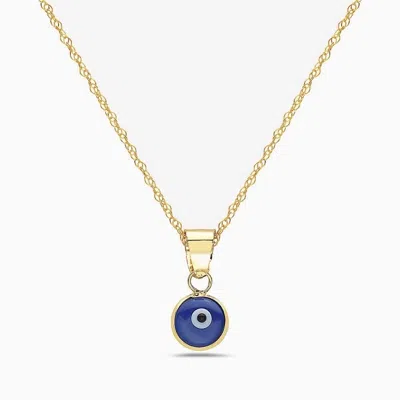 Pori Jewelry 14k Gold Evil Eye Charm Necklace In Blue