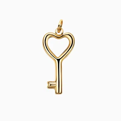 Pori Jewelry 14k Solid Gold Heart & Key Charm Pendant