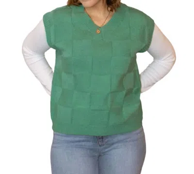 Merci Checkered Vest In Green