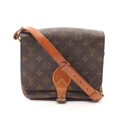 Pre-owned Louis Vuitton Cartesier Mm Monogram Shoulder Bag Pvc Leather Brown