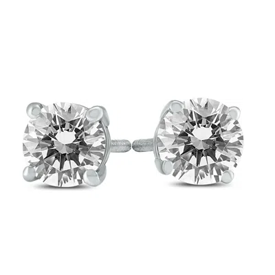 Sselects 3/4 Carat Tw Ags Certified Round Diamond Solitaire Stud Earrings In 14k White Gold I-j Color, Si1-si