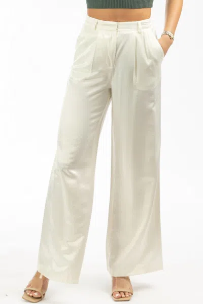 Current Air Shimmer Wide Leg Pant In Ivory In Beige