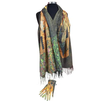 Magic Scarf Women's Art Scarf And Glove Set In Gold In Yellow