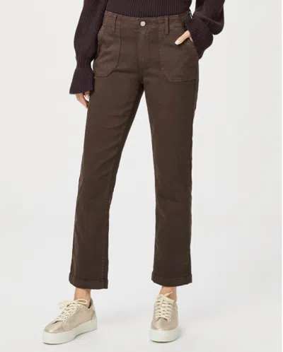 Paige Mayslie Straight Ankle Pant In Rich Chocolate In Brown