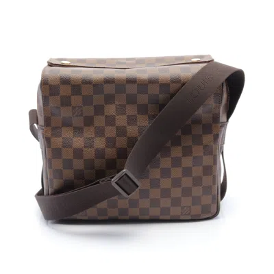 Pre-owned Louis Vuitton Naviglio Damier Ebene Shoulder Bag Pvc Leather Brown