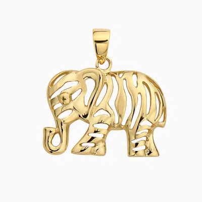 Pori Jewelry 14k Gold Hollowed Line Elephant Pendant