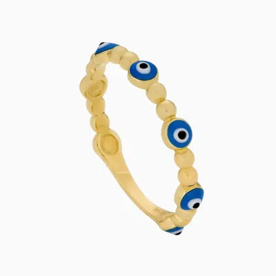 Pori Jewelry 14k Gold Evil Eye Ring