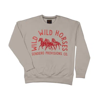 Sendero Provisions Co. Men's Wild Wild Horses Sweatshirt In Sand In Beige
