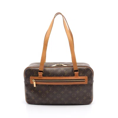 Pre-owned Louis Vuitton Cite Gm Monogram Shoulder Bag Pvc Leather Brown