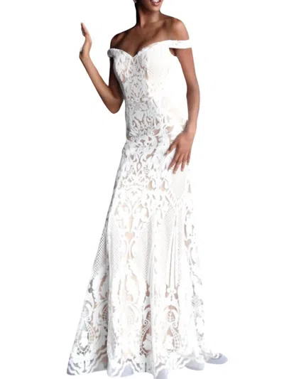Jovani Off The Shoulder In White/ Nude