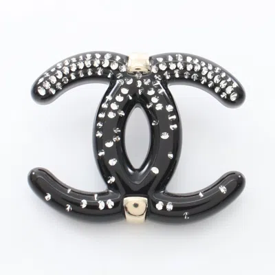 Pre-owned Chanel Coco Mark Brooch Gp Rhinestone Gold Clear D23s In Multi