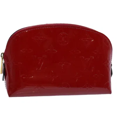 Pre-owned Louis Vuitton Cosmetic Pouch Patent Leather Clutch Bag () In Red