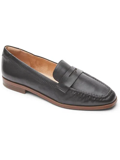Rockport Womens Leather Slip-on Loafers In Black