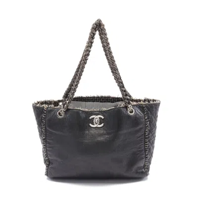 Pre-owned Chanel Coco Mark Chain Shoulder Bag Chain Tote Bag Lambskin Tweed Offsilver Hardware Turn Lock In Multi