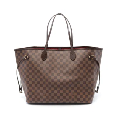 Pre-owned Louis Vuitton Neverfull Gm Damier Ebene Shoulder Bag Tote Bag Pvc Leather Brown