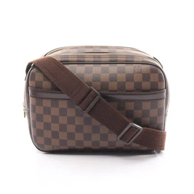 Pre-owned Louis Vuitton Reporter Pm Damier Ebene Shoulder Bag Pvc Leather Brown