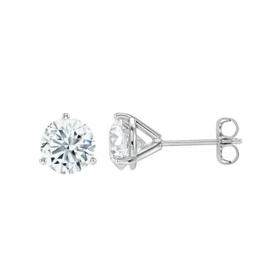 Sselects 14k Wg 3ct Tw 3-prong Martini Stud Earring Erst300 In Gold
