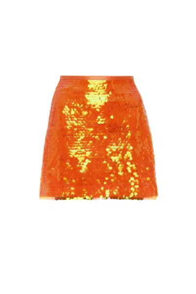 Le Superbe Jolly Rancher Skirt In Bright Tangerine In Red