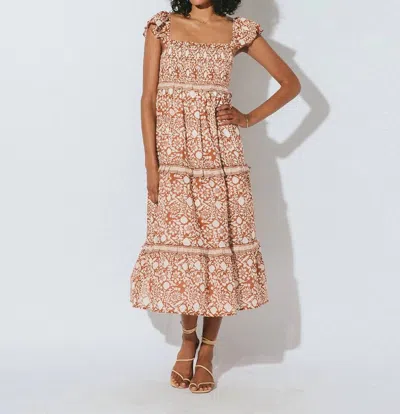 Cleobella Frida Midi Dress In Anila In Beige