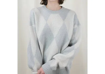 Micaela Greg Women's Diamond Sweater In Steele In Grey