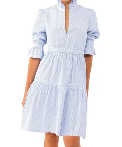 Gretchen Scott Teardrop Dress - Stripe Wash & Wear In Periwinkle In Blue