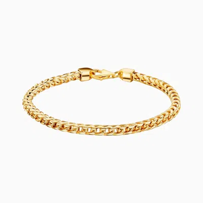 Pori Jewelry 18k Gold Over Sterling Silver Italian Solid 3.5mm Square Box Link Franco Chain Bracelet
